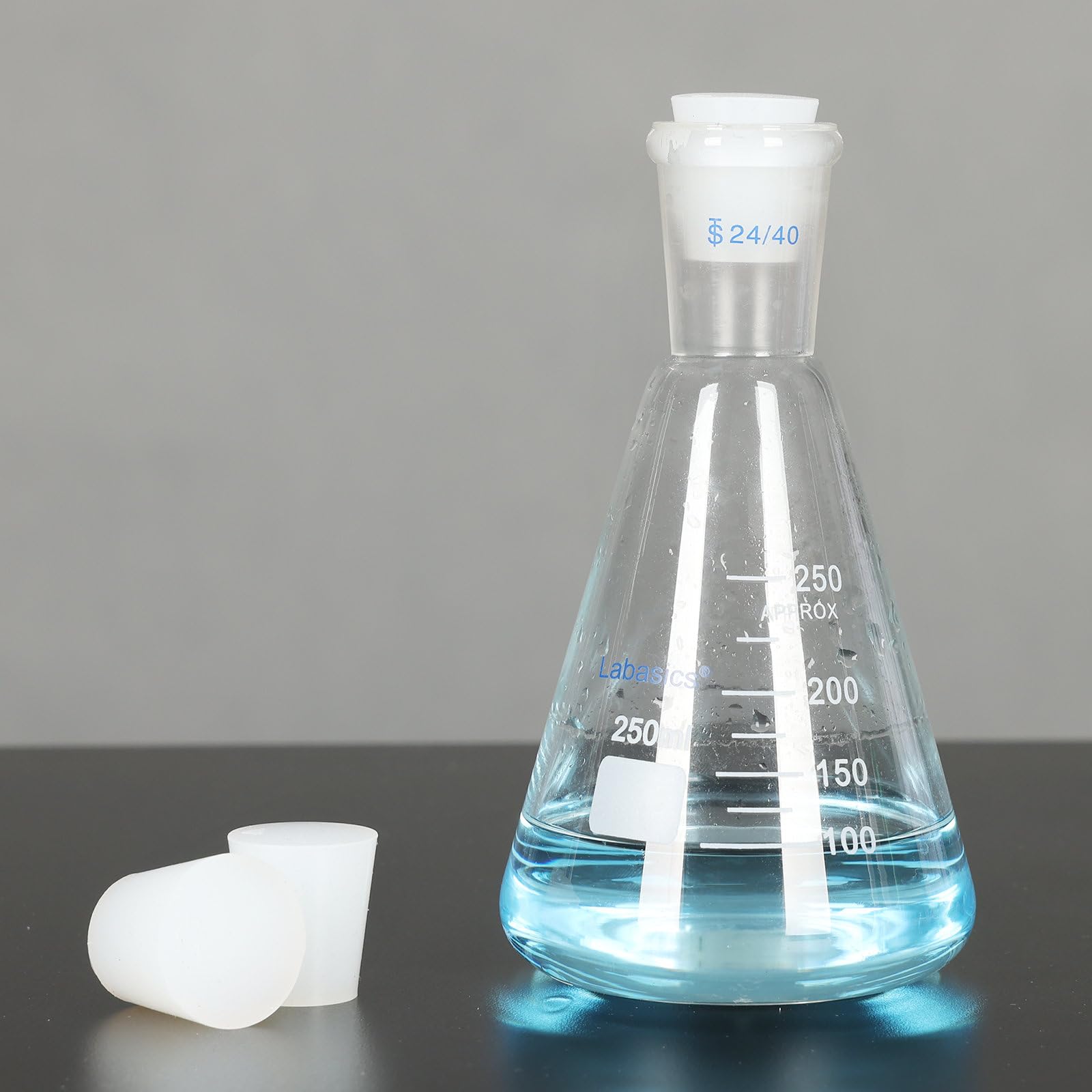Labasics 10PK Tappi in Silicone Solido #5 - Dimensioni: Bottiglia 2,1 cm, Superiore 2,8 cm, Lunghezza 3,1 cm - Tappi Sigillanti Bianchi Conici per Laboratorio