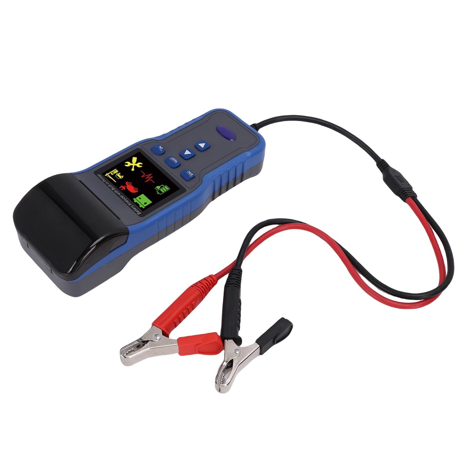 Zerodis Tester Batteria per Auto 12V 24V con Stampante e Analizzatore di Carico per Riconoscimento Automatico 100-2000CCA Veicolo Camion Moto Barca