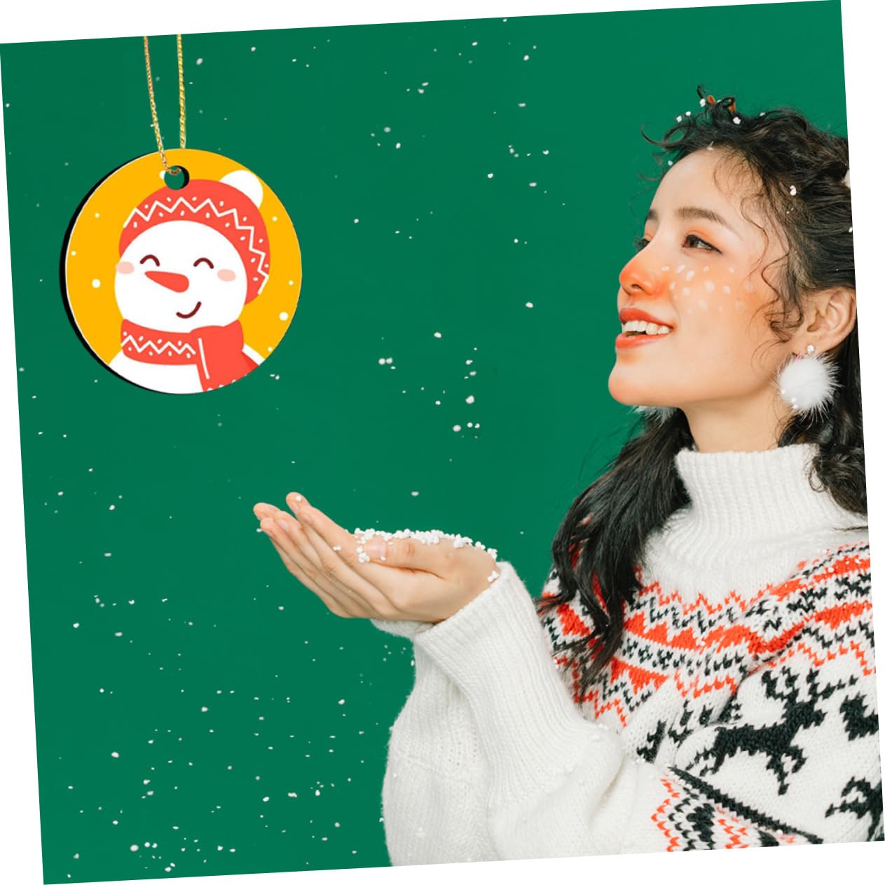 Cabilock 60 Piezas Encanto de sublimación de Navidad Decoraciones navideñas Adornos navideños Personalizados Colgantes de sublimación de Navidad Apoyo de diseño de Navidad decoración MDF