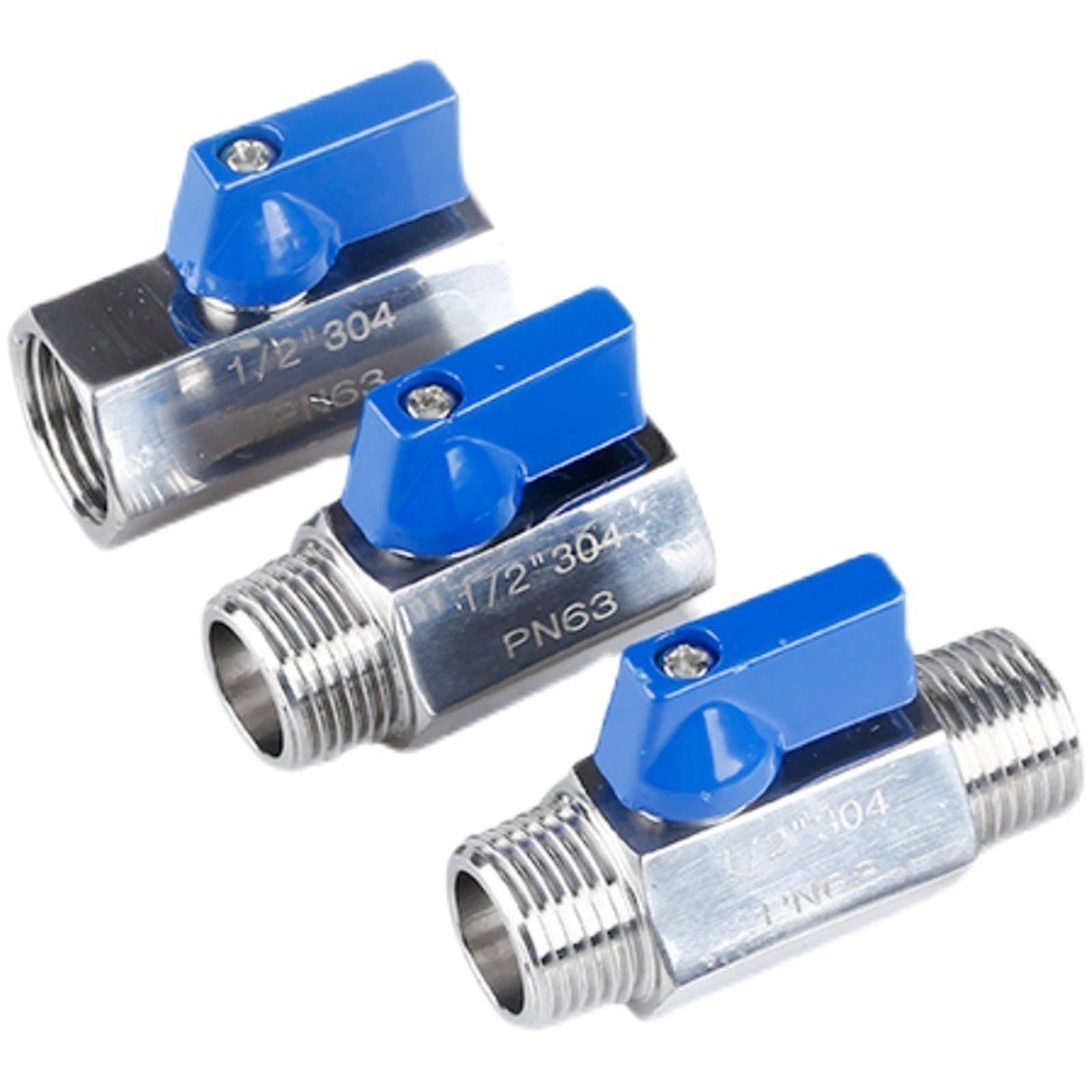 1 mini válvula de bola BSP de 0.12 a 1 pulgada, acero inoxidable SS304/316, roscas hembra/macho, mango manual, para agua, aire, gas, cocina, uso industrial (0.25 pulgadas, SUS316-macho a hembra)