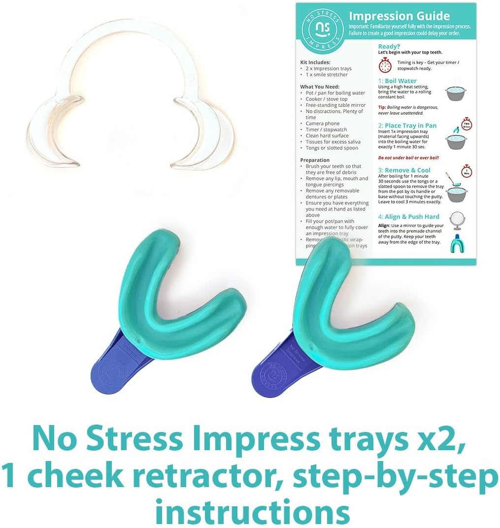 No Stress Impress™ Boil & Bite Dental Impression Kit – Easy At-Home Teeth Impression Trays