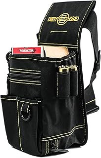 Dirty Bird Rip-Stop Double Compartment Sporting Clays Shell Bag & 52 inch Waist Belt, Holds 50 Empty Hulls, Black - DIRTY BIRD
