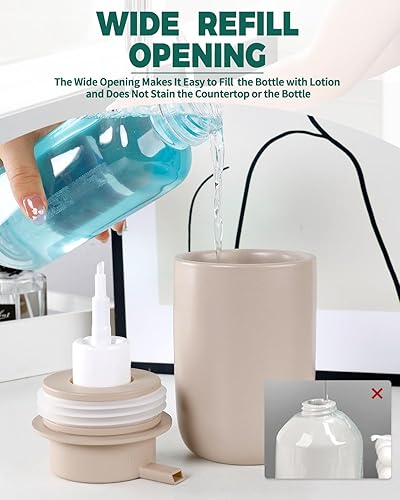 Miniatura 3 de BosilunLife Dispensador de jabón de espuma Dispensador de espuma de cerámica para lavado de manos para baño, dispensador de jabón pequeño moderno