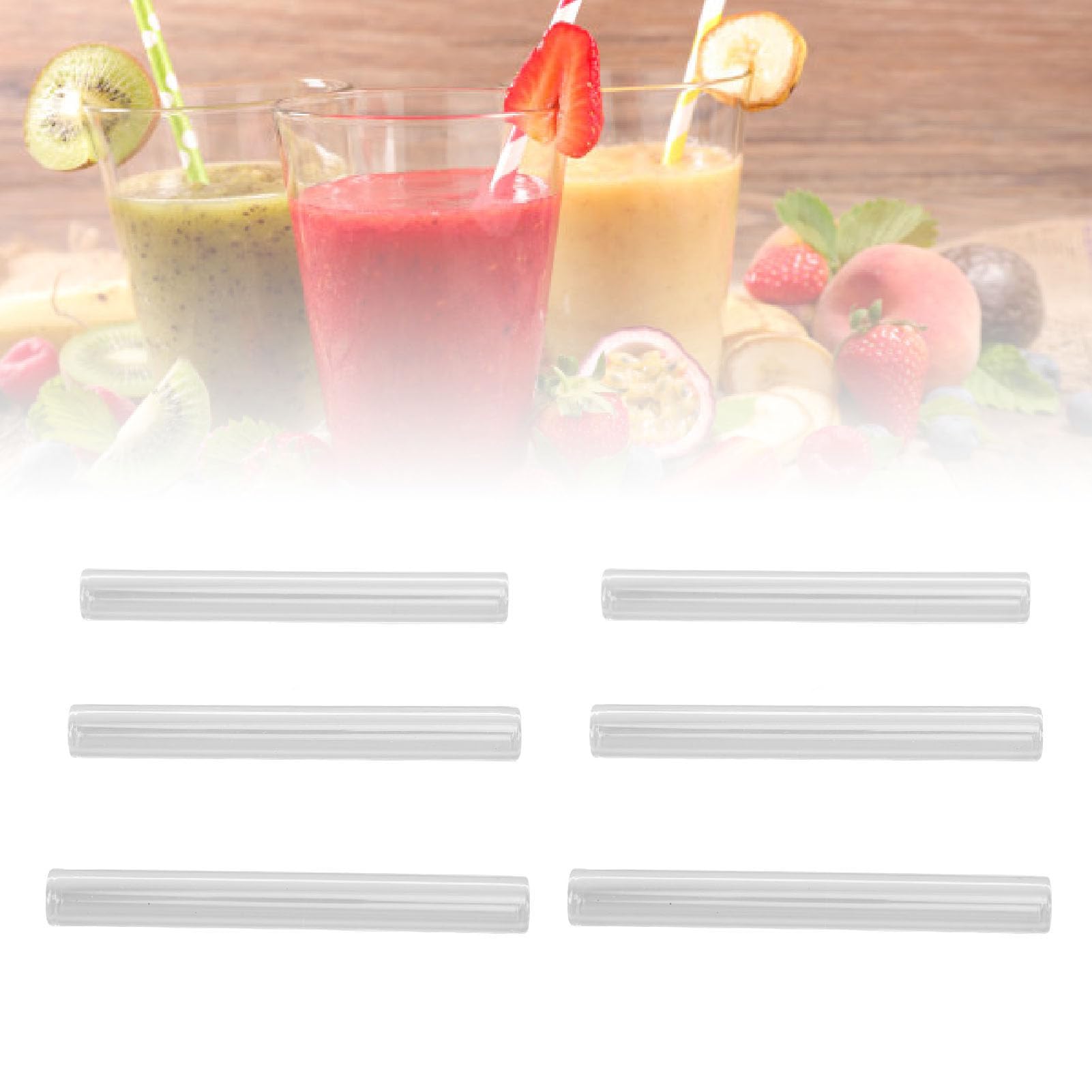 Tubo in Vetro Borosilicato, Tubi di Vetro Infrangibile Resistente Alte Temperature, Trasparente per Osservazione Precisa, 6 Pezzi per Laboratorio Scuola Fai da Te