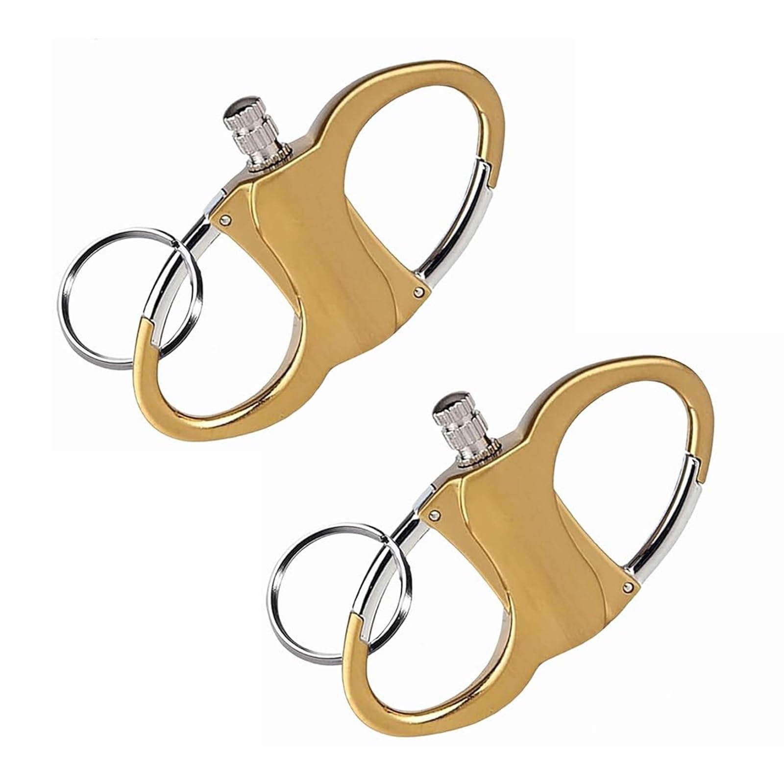 Homaskylynn Gold*2 Infinity Lighter, Keychain Lighter Match Strike, Permanent Waterproof Matches, Emergency Survival Fire Starter Striker, Outdoor Metal Key Chain(Gold*2)