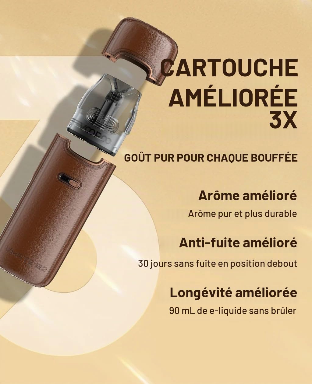 VOOPOO VMATE E2 Kit | VMATE E 2 Mod 1500mAh Batterie 30W + 3ml Vmate Top Fill Cartouche 0.4ohm + 0.7ohm Vaporisateur | Sans nicotine (Vert Émeraude)