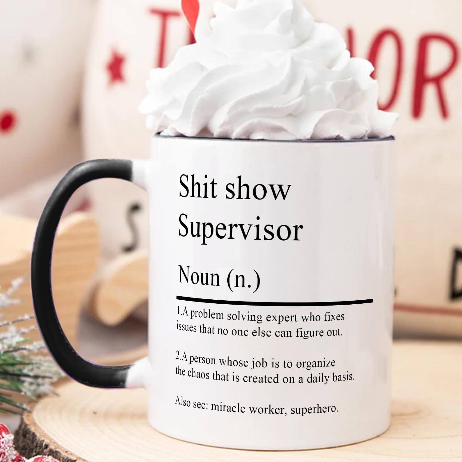 Fatbaby Shit Show Supervisor Mug Gifts, Miracle Worker Mug, Funny Gift for Boss Team Manger Director Thank You Gift 11OZ Tea Cup - Image 3
