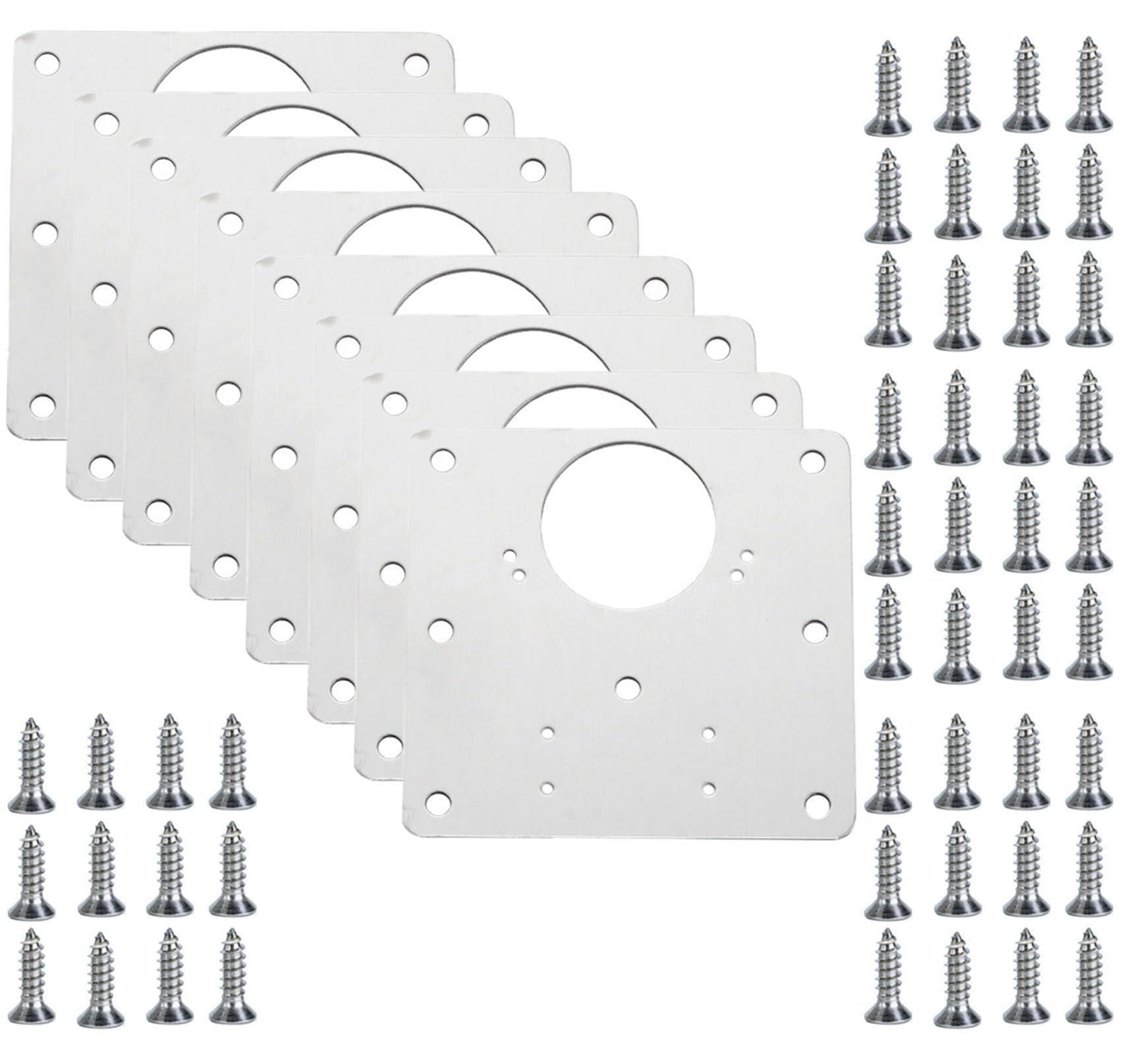 6 Pcs Hinge Repair Plate, 3.5 x 3.5 Inch Stainless Steel Cabinet Hinges with 48 Pcs Mounting Screws