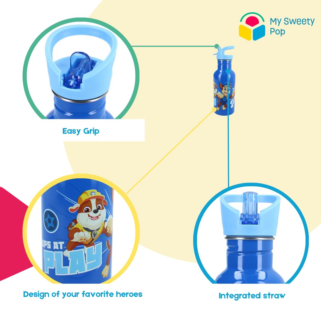 HOVUK Paw Patrol waterfles met rietje 500 ml, Tritan HOVUK Paw Patrol waterfles met rietje 500 ml, Tritan