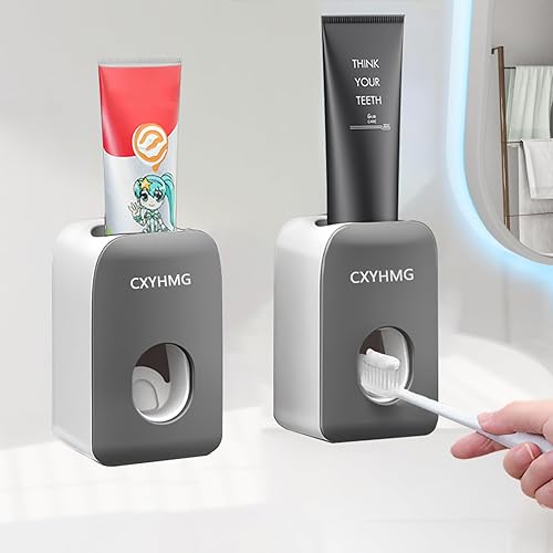 Dispensador automático de pasta de dientes para niños, 2 exprimidores de pasta de dientes para niños y decoración de ducha familiar, es organizador