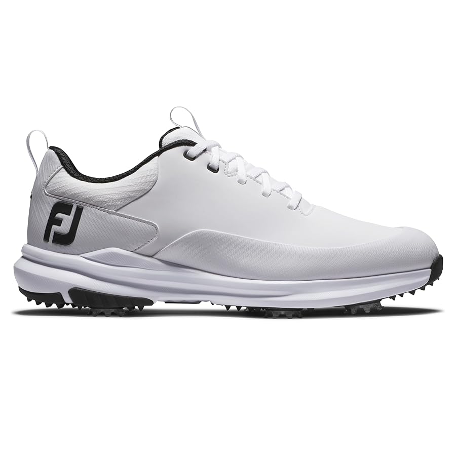 FootJoy Men's Tour Rival Golf Shoe, White/White/Black, 7