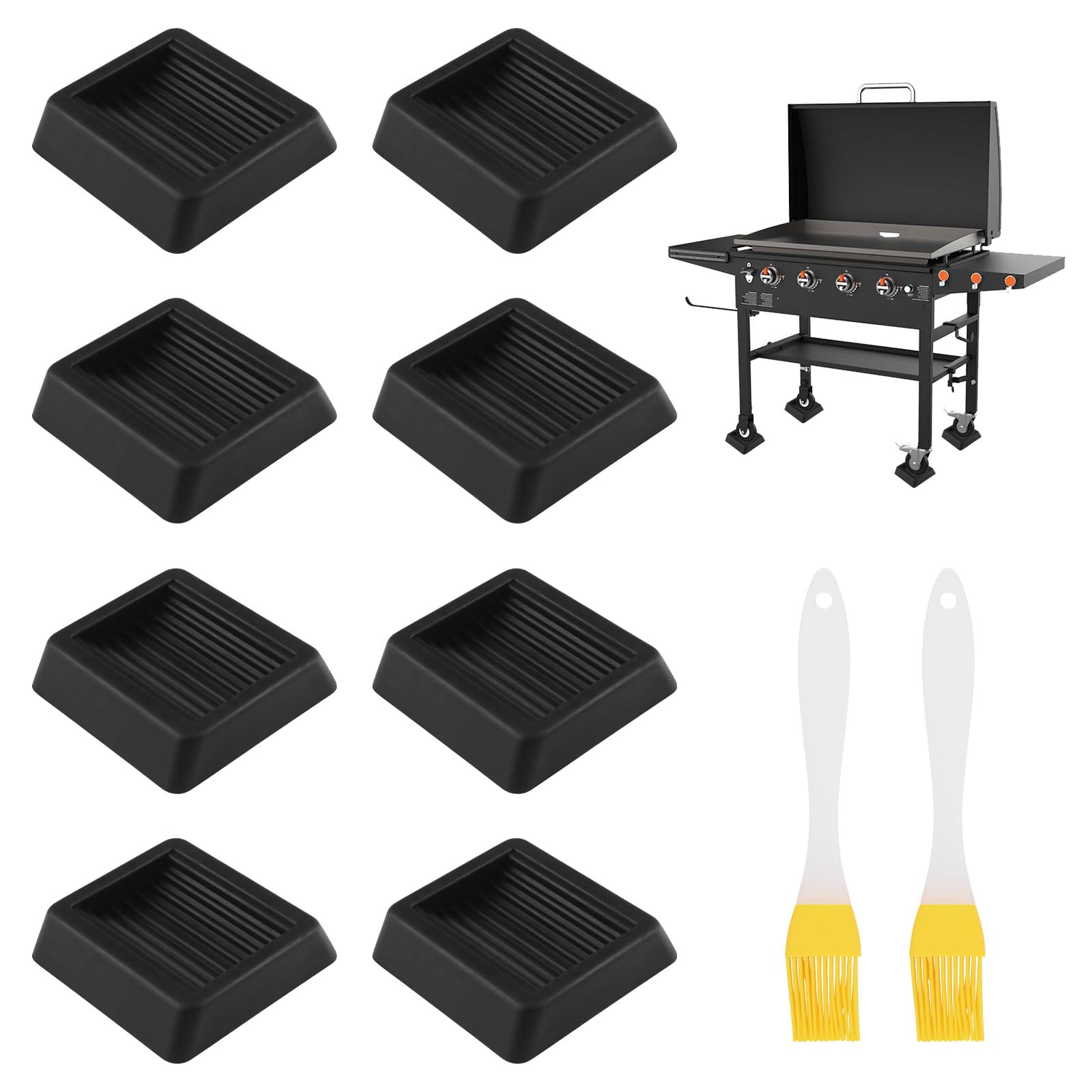 Cales de nivellement en caoutchouc noir pour barbecue lot de 4