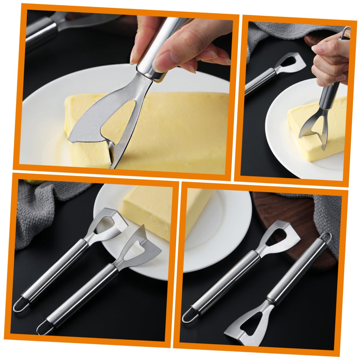 Unomor Ter Cheese Tool Stainless Steel Cheese Grater Easy Cheese Cutting Tool Multifunctional for Kitchen Home Use