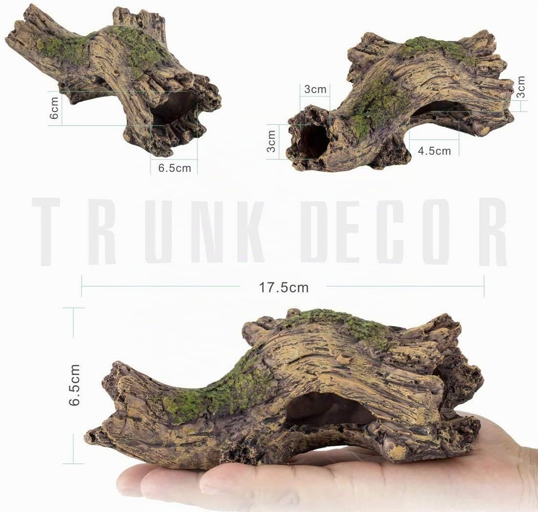 hygger Arredo per Acquario, Acquario Grotta di Resina Acquario Ornamento Tronco di Simulazione per Acquario Paesaggistica Decorazione (Tronco)