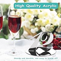 Vista 4 de Rely2016 - Número de mesa de espejo, 1-20 números de mesa de boda con base de soporte, números de mesa de acrílico, tarjeteros, decoración