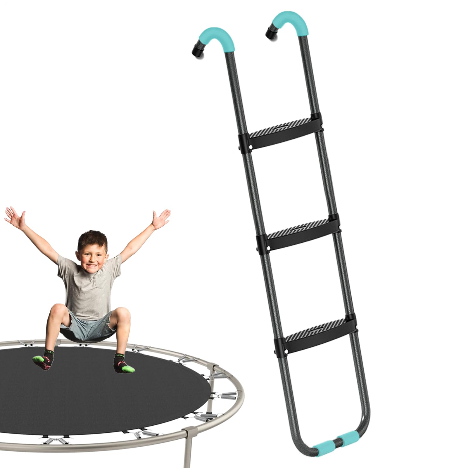 Scalatore per trampolino, scale per trampolino,2 gradini/3 | gradini larghi per con larghi orizzontali - Parti del Scaletta per per bambini
