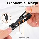 Professional Nail Clipper Set with Nail File | Heavy Duty Stainless Steel Nail Cutter for Fingernails & Toenails, Sharp Precision Blades, Ergonomic Matte Black Grooming Tool for Men & Women (BLACK) gallery image