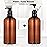 Yebeauty Pump Bottle Dispenser, 33.8oz 1000ml Plastic Shampoo Pump Bottles Shower Soap Dispenser Empty Refillable Containers for Conditioner Body Wash, Bathroom Kitchen, 2 Pack Amber
