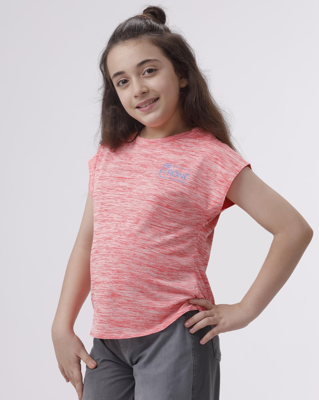 Under Fourteen Only Girls Sportswear T Shirt | Half Sleeve | Dry Fit Fabric | Regular Fit | Soft Breathable Activewear for Kids | Comfortable Athletic Tee All Seasons Pink 3