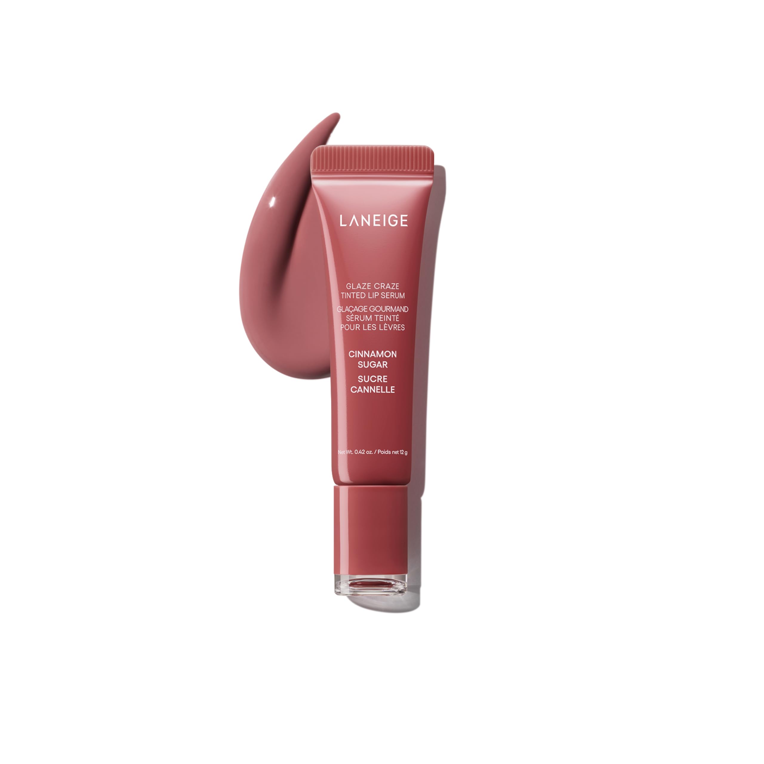 Laneige Glaze Craze Tinted Lip Serum | Plumping, Nourishing Hydration with Polypeptide and Ceramides | Lip Balm for Dry & Chapped Lips |Ultra Glamorous Shiny Lips | Cinnamon Sugar(Mauve Pink)-12g