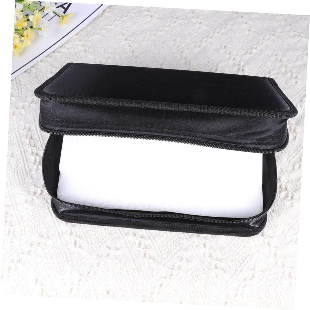 Cabilock 128pièces Pochette De Rangement Cd Mercerisée Capacité De Disques à Cd Pratique Et Élégant Noir
