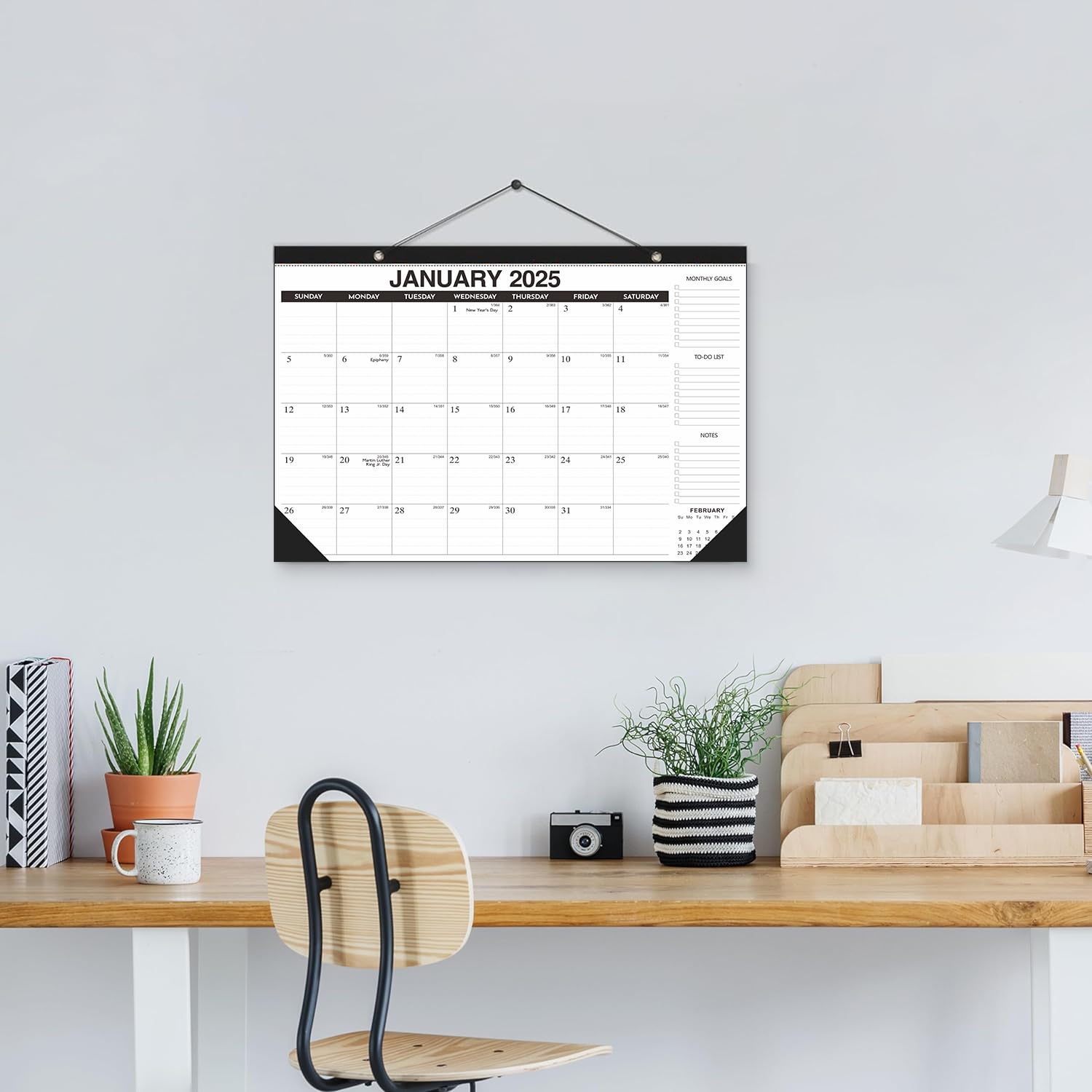 Tischkalender 2026–2027, mit 2 Aufklebern, 18-Monatskalender bis Juni 2028-43,2 x 30,5 cm, Desktop/Wand-Monatskalender für Zuhause oder Büro