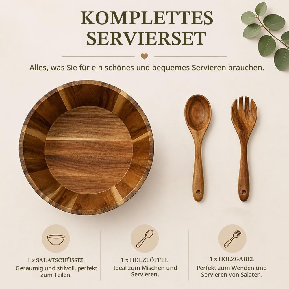 Salatschüssel Holz Akazie Obstschale Holz Groß Holz Schüssel Rund