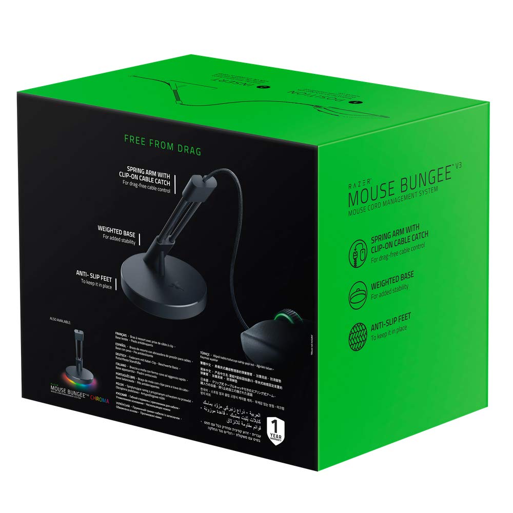 Razer Mouse Bungee V3 Chroma - Wired Mouse Cable Holder with Chroma RGB Underglow Lighting - Black - RC21-01520100-R3M1 — Amazon image 6