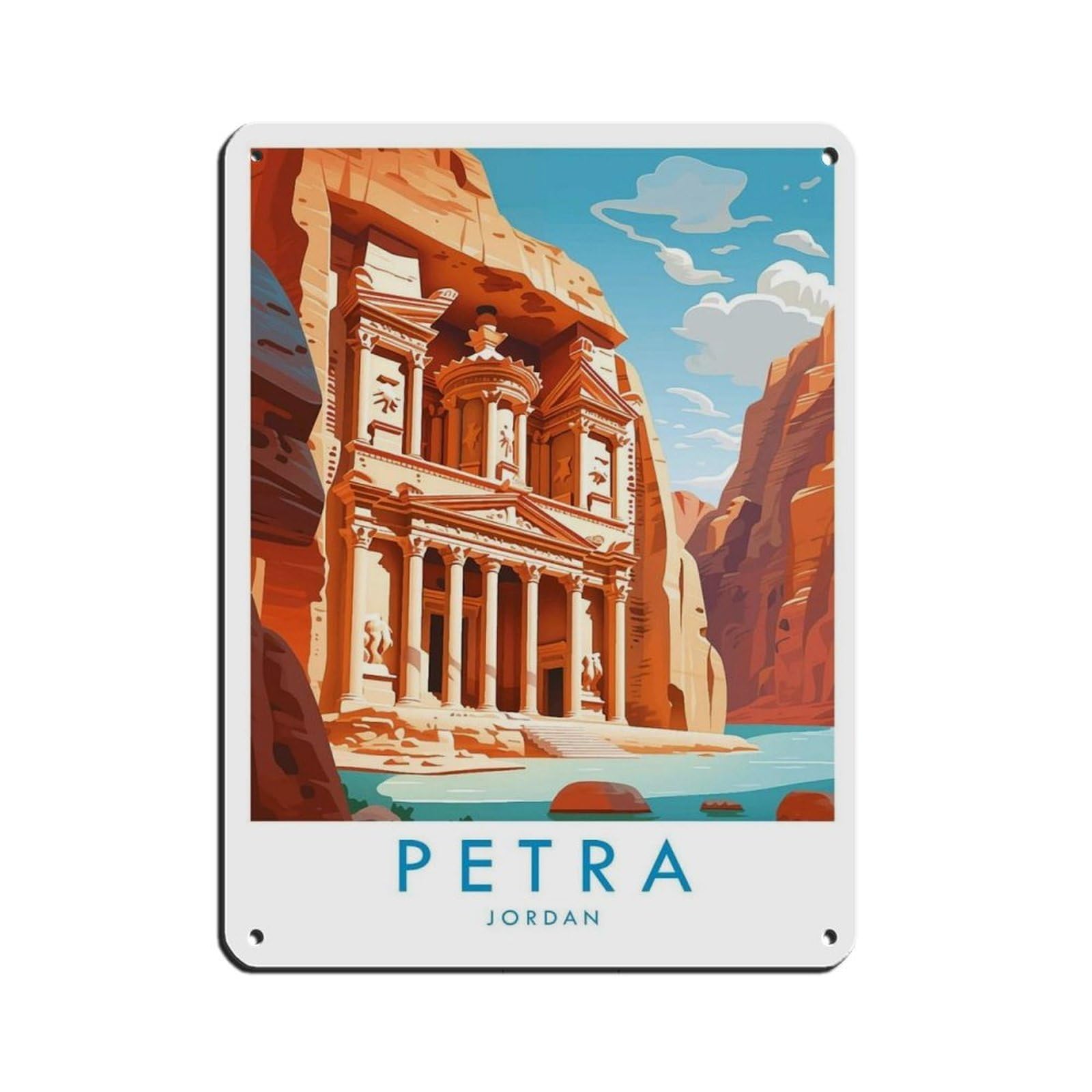 Petra Travel, Petra Travel Poster Retro Poster Metal Tin Sign Chic Art Retro Iron Painting Bar People Cave Cafe Family Garage Poster Wall Decoration 12x16inch(30x40cm)