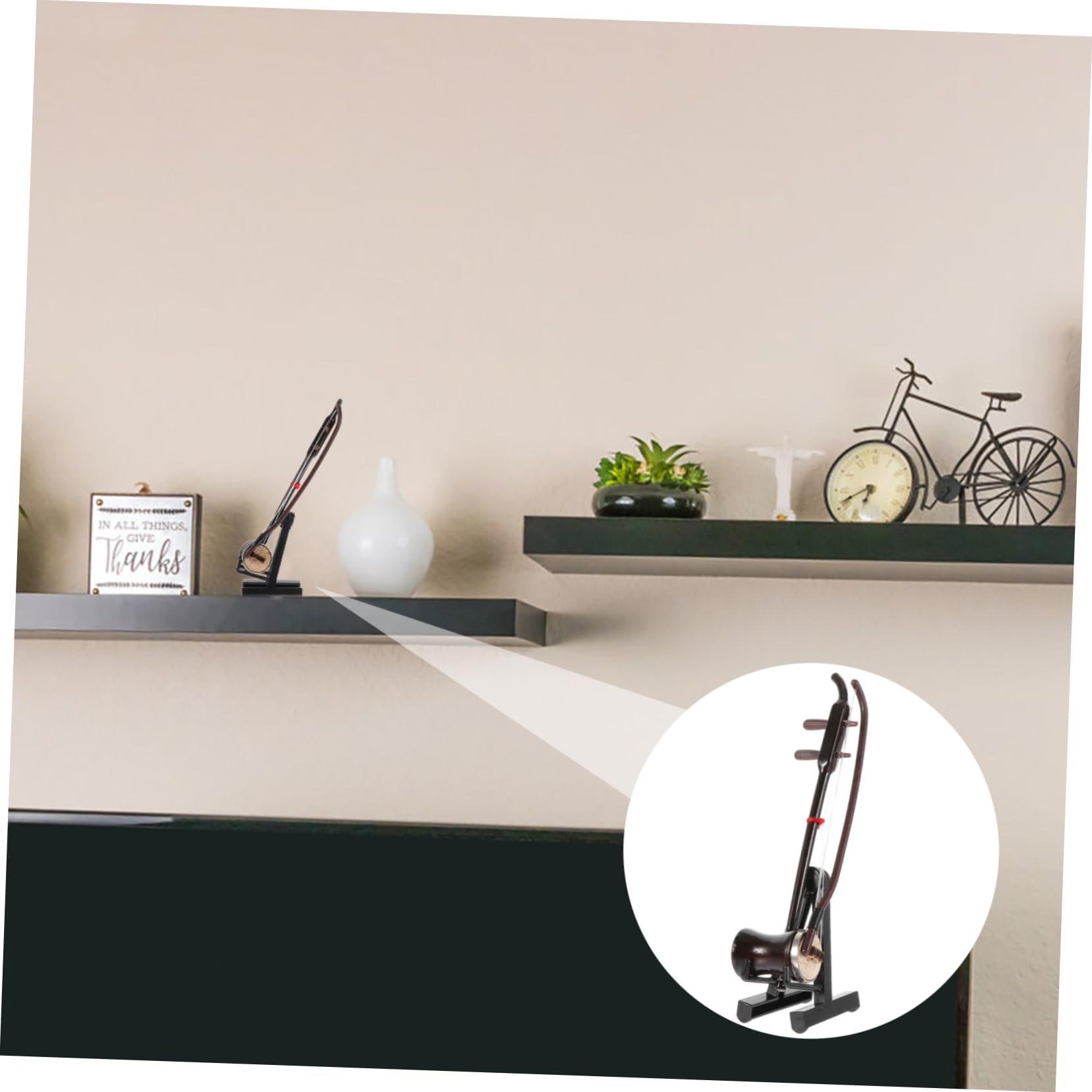 Garneck Figura de Erhu Miniatura de Madera, Adorno Realista y Elegante para Embellecimiento del Hogar, Juego de 1 Set Adecuado para Colección