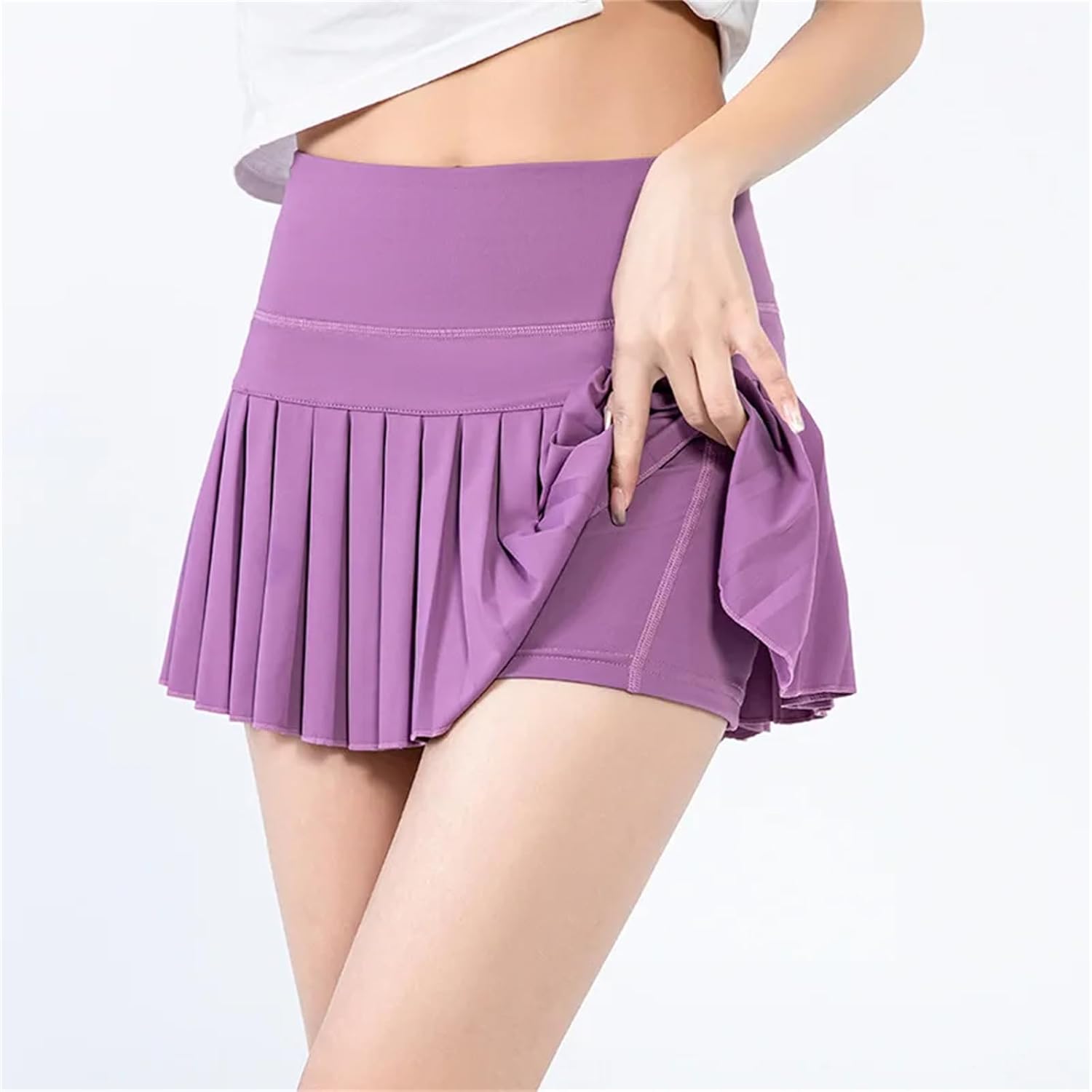 Women Sports Shorts Pleated Skirt Anti Glare Short Running Fitness Tennis Skirt