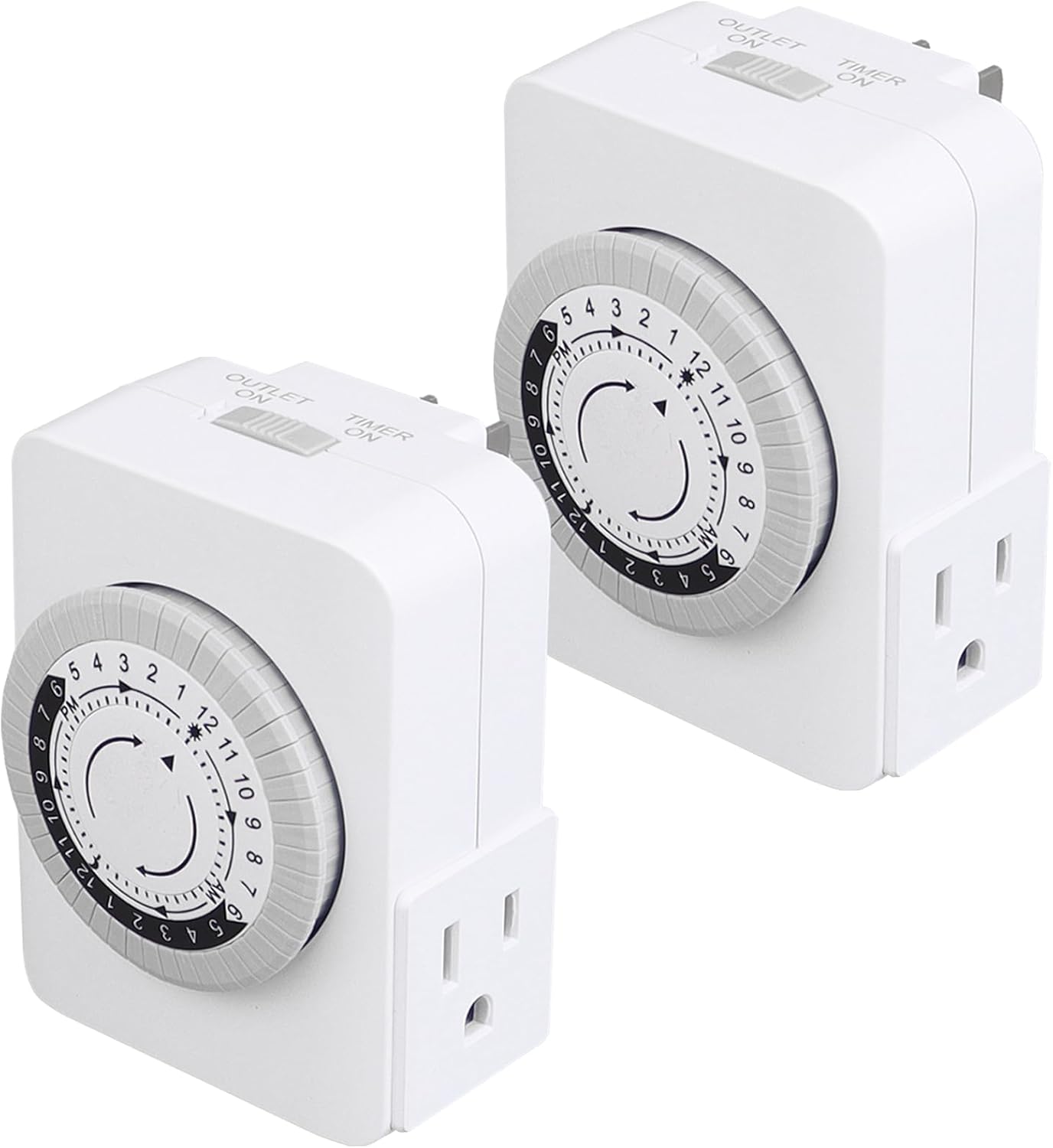 24-Hour Indoor Mechanical Outlet Timer, MDCMLKS Plug-in Timer Outlet ...