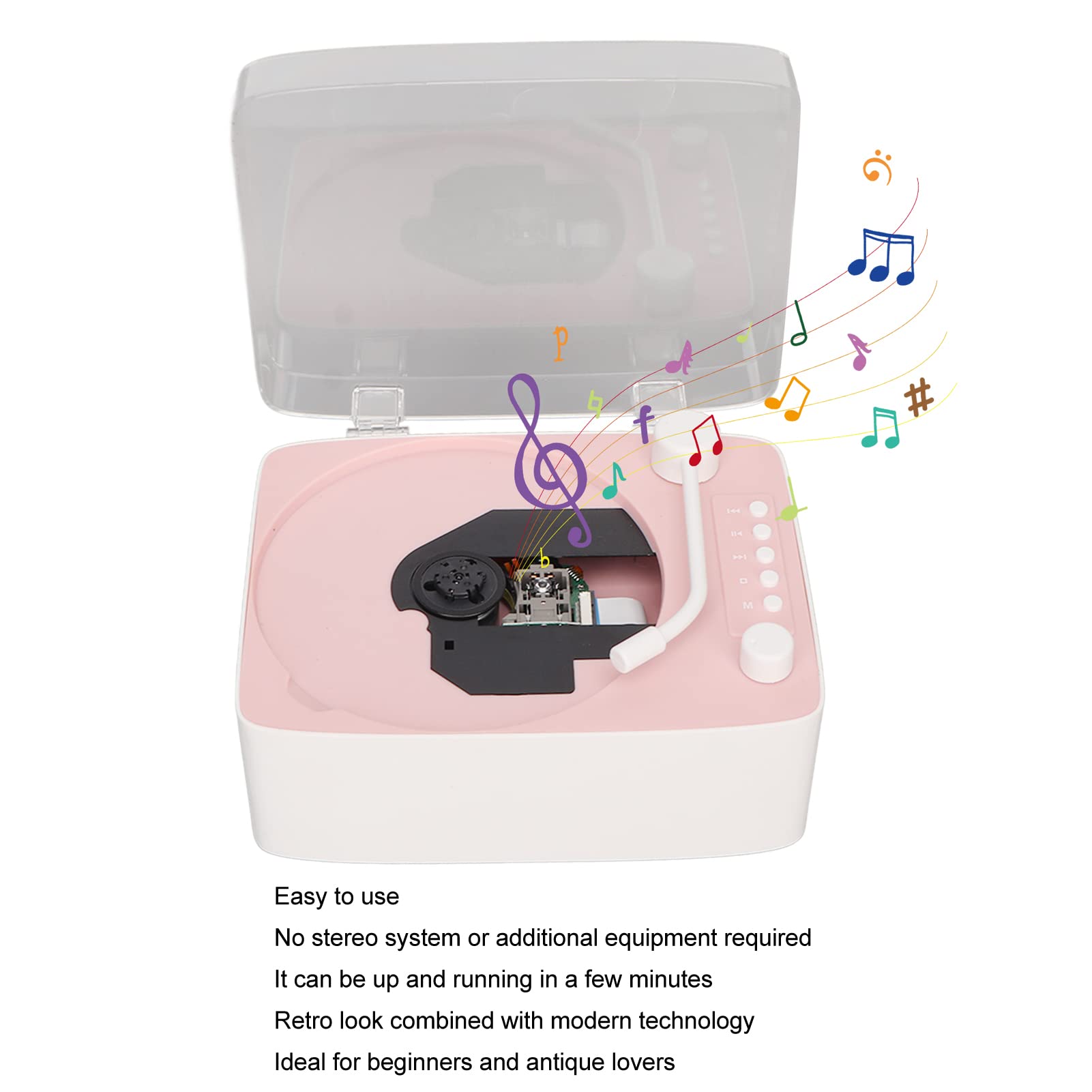 Gavigain Portable CD Player with Remote Control Unit Music Player Support AUX USB Audio Speakers Cute CD Music Player with Dust Cover