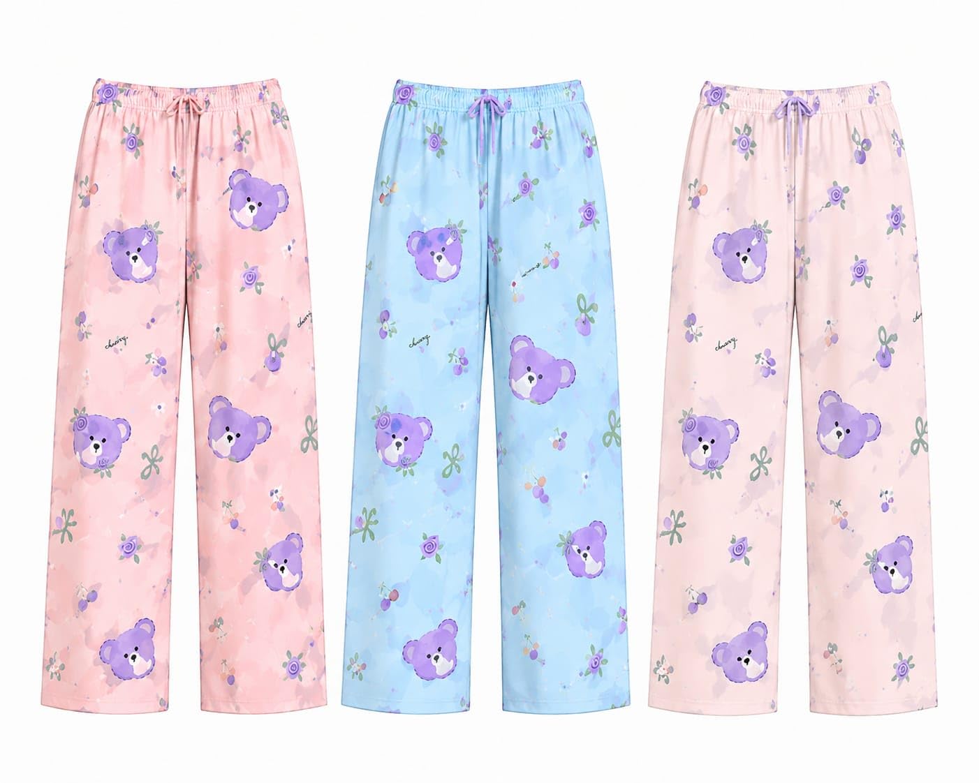 Women's Cotton Soft Printed Pyjama Lounge Wear, Soft Night Wear, Free Size, Bears Print, Pack of 3-image-34