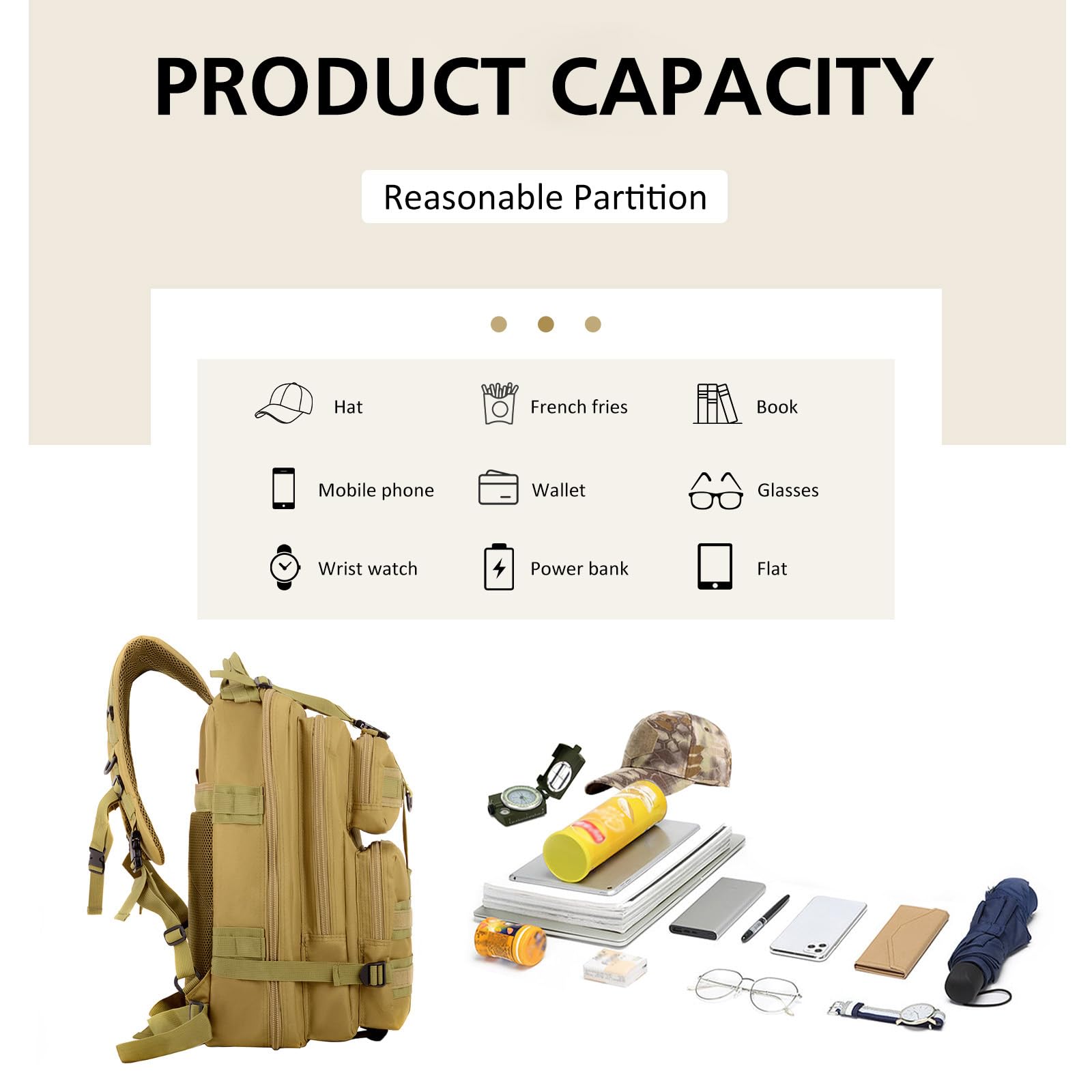 35L wojskowy plecak taktyczny Molle Army Assault Pack Dayas Outdoor Sport Sport Podróże Piesze wycieczki