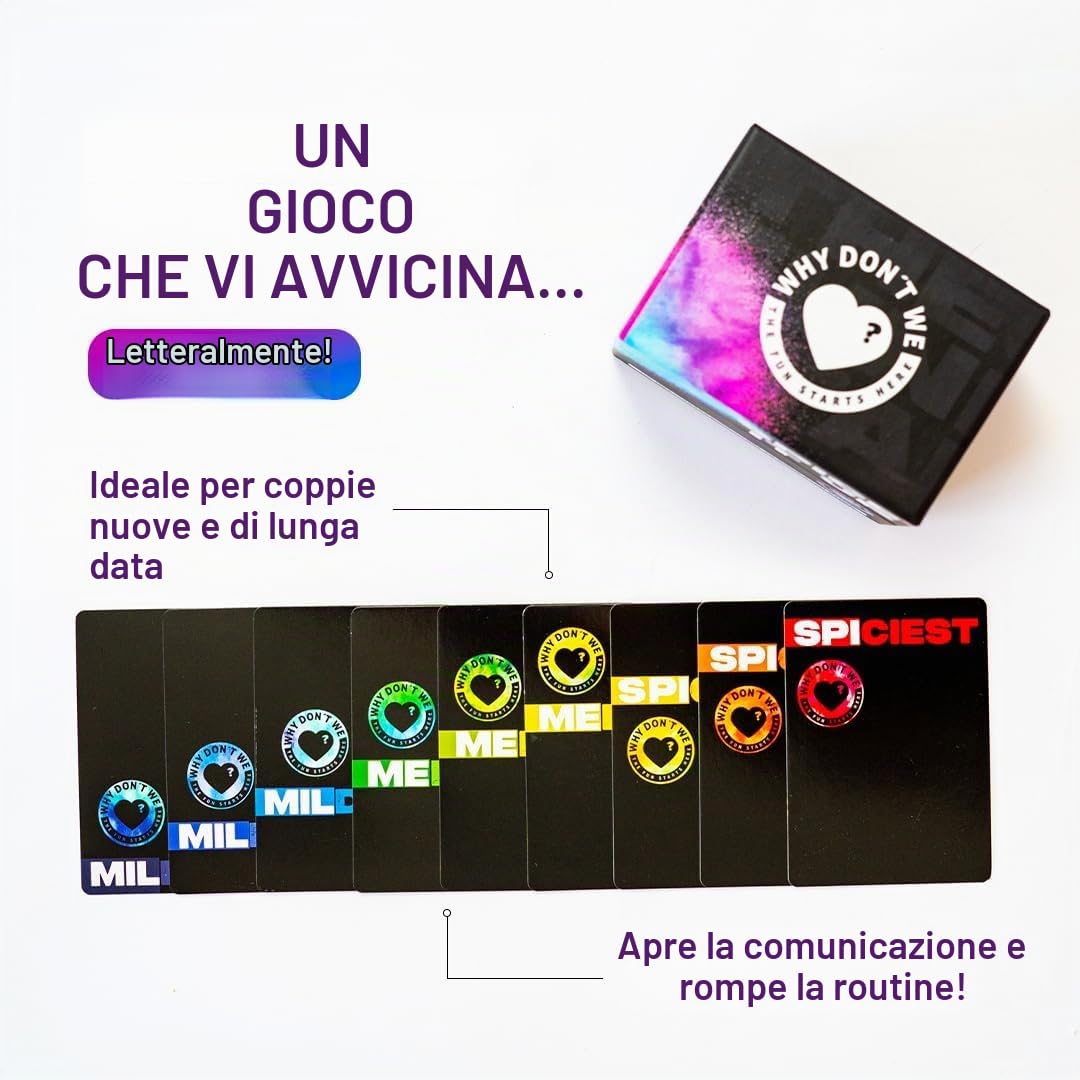 Why Don't We - Spice IT UP: Giochi di coppia divertenti per appuntamenti serali - 150 carte con conversazioni e coraggi piccanti - I migliori giochi per appuntamenti notturni