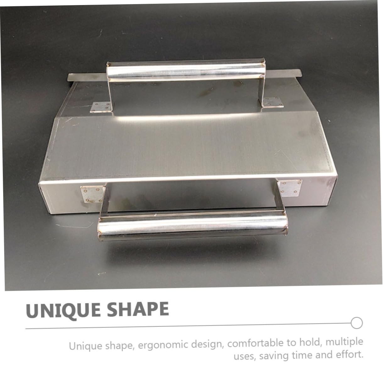 UKCOCO Truelle à Béton en Acier Inoxydable Argentée, Outil de Finition du Béton Confortable et Polyvalent pour Enduits et Travaux de Ciment Intérieur