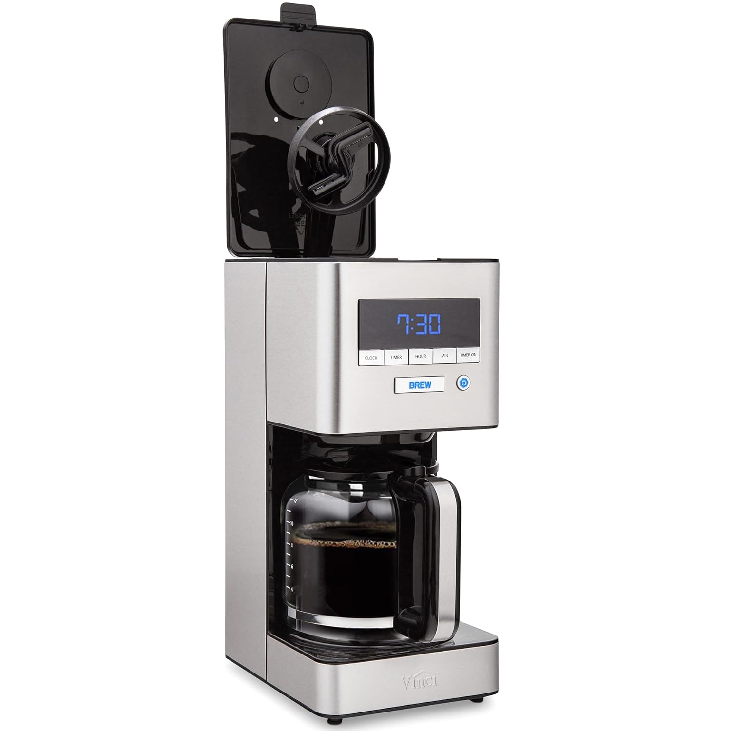 VINCI RDT Elite Spinning Sprayhead Coffee Maker 12-Cup Programmable Coffee Brewer with Bloom Feature and Rotary Dispersion Technology