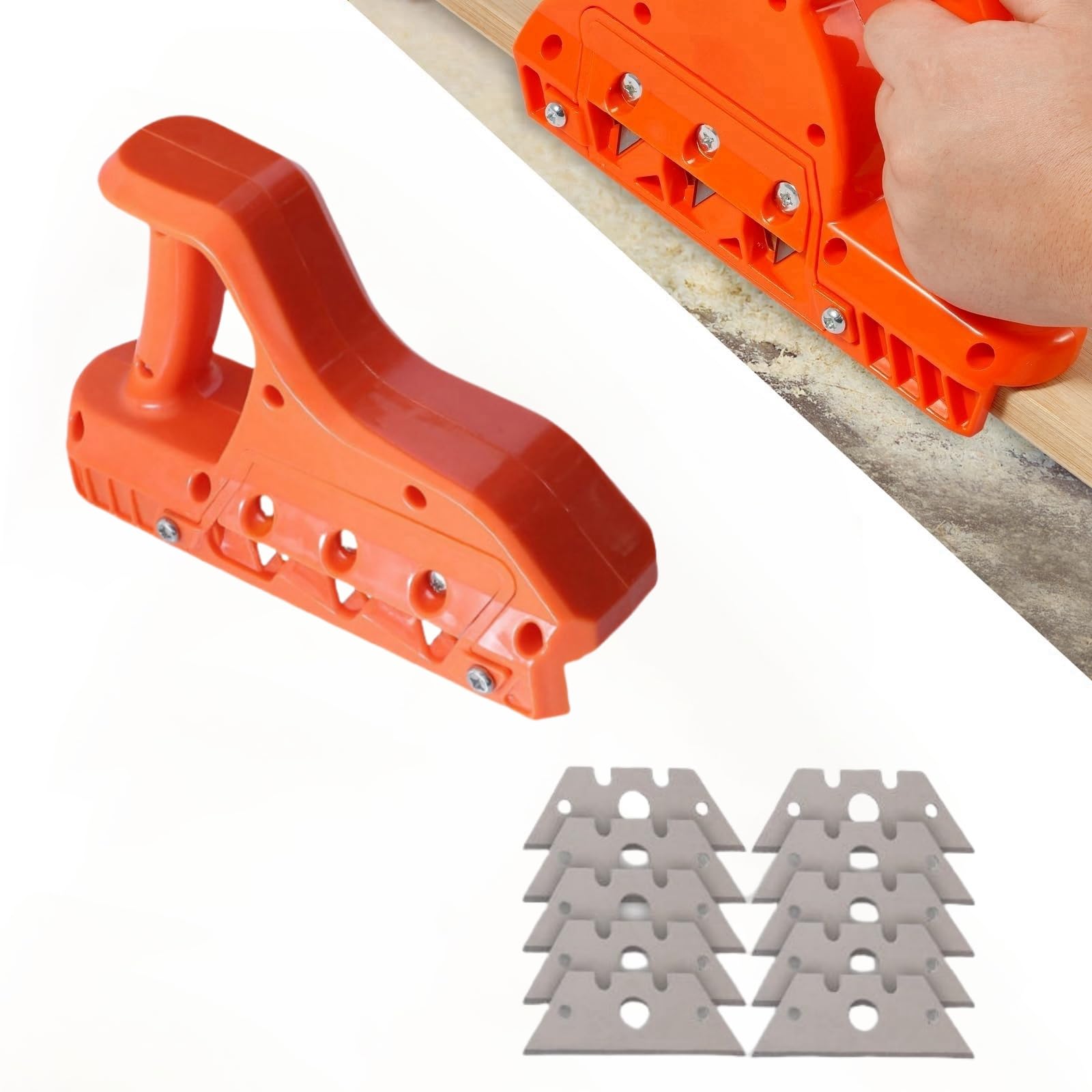 2025 New Plasterboard Fast Cutter, Precise 45°60° Gypsum Board Chamferer with 10 Blades,Chamfer Plane Trim Woodworking Hand Cutting Tools,Plastic