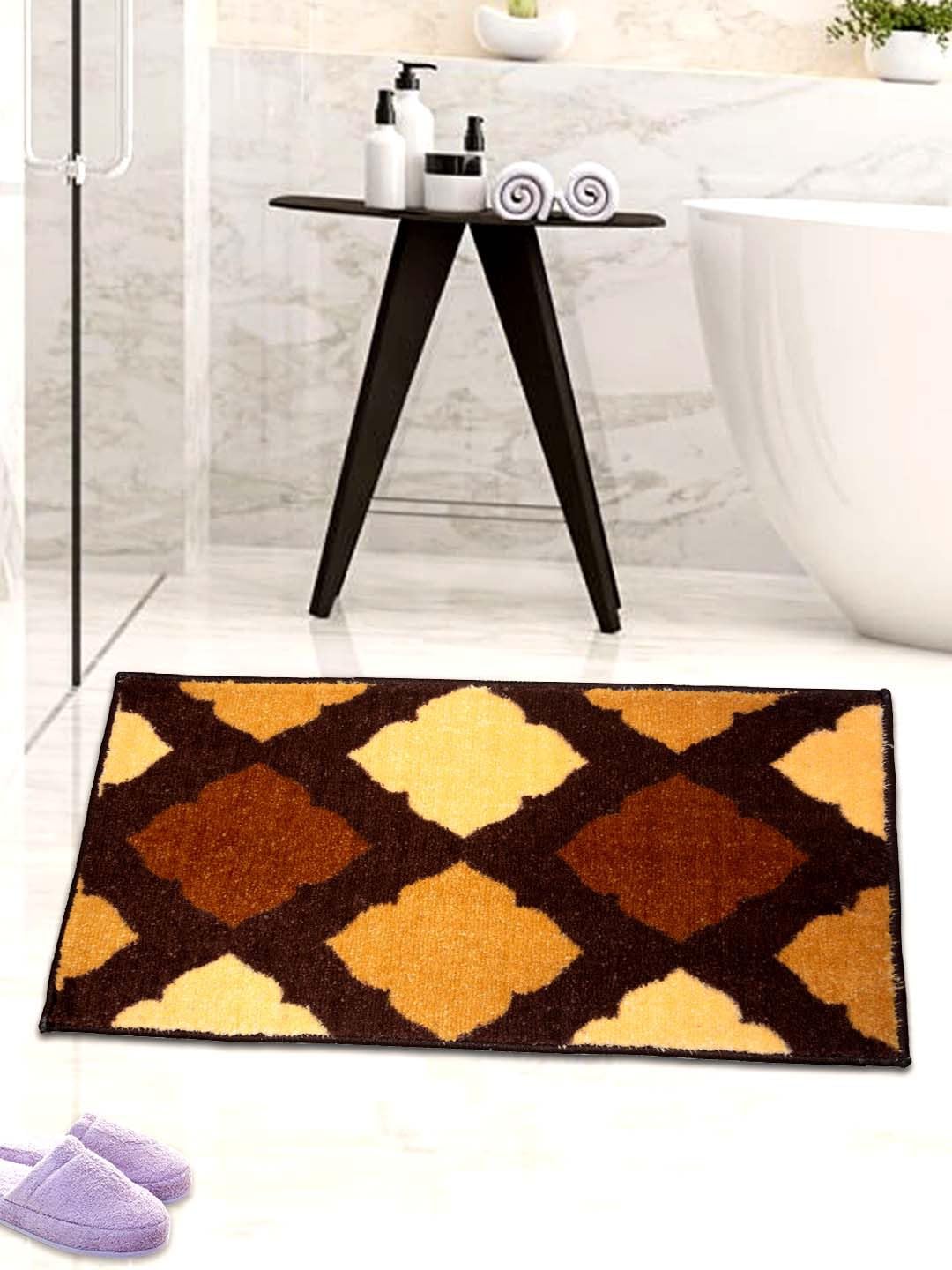 Athom Living Easy Home Designer Soft Anti Slip Bath Mat 38X58 cms Brown