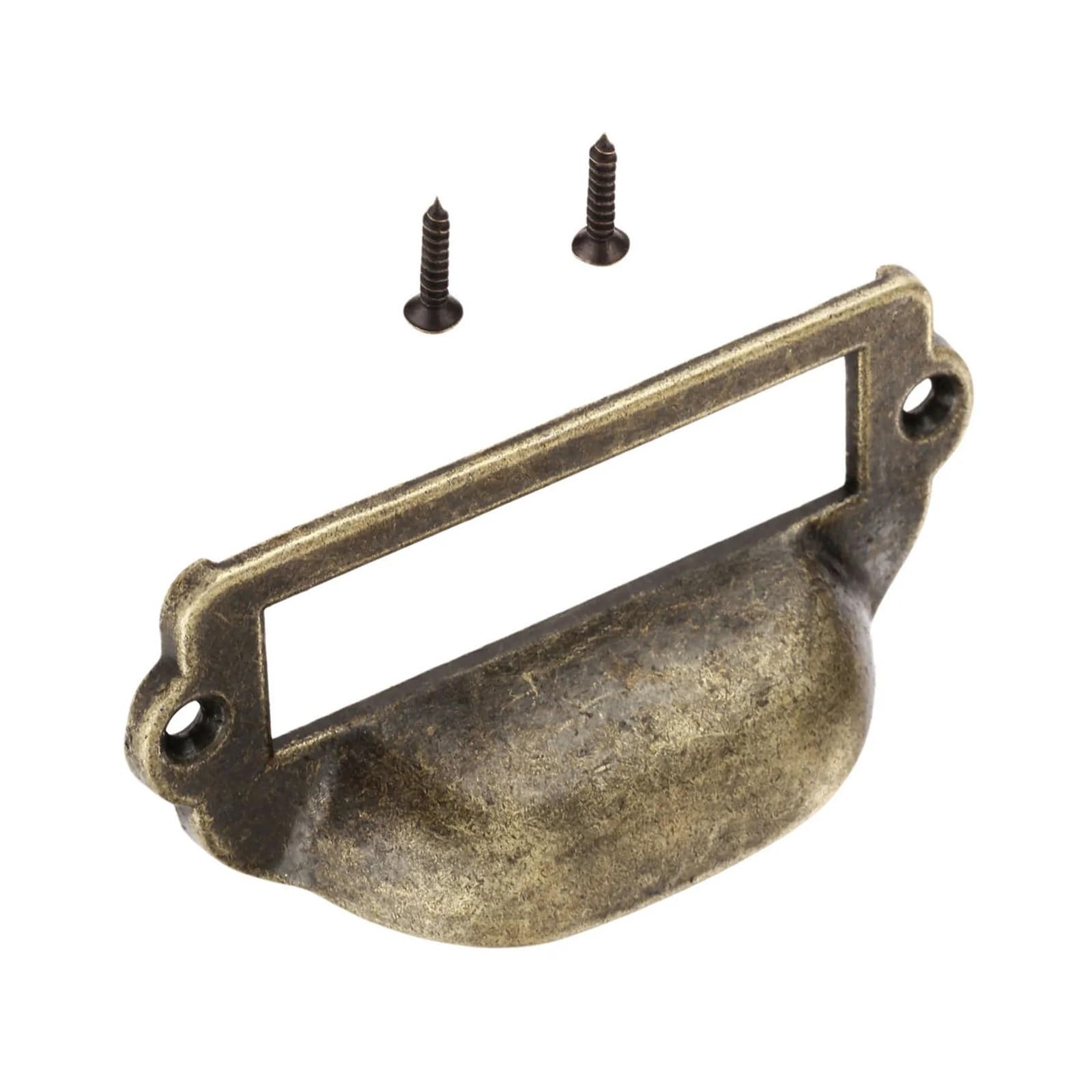 Zinc Alloy Antique Brass Label Pull Handle for Cabinet Drawer Furniture