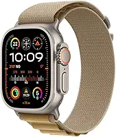 Apple Watch Ultra 2 GPS + Cellular • Caixa natural de titânio – 49 mm • Pulseira loop Alpina canela – P