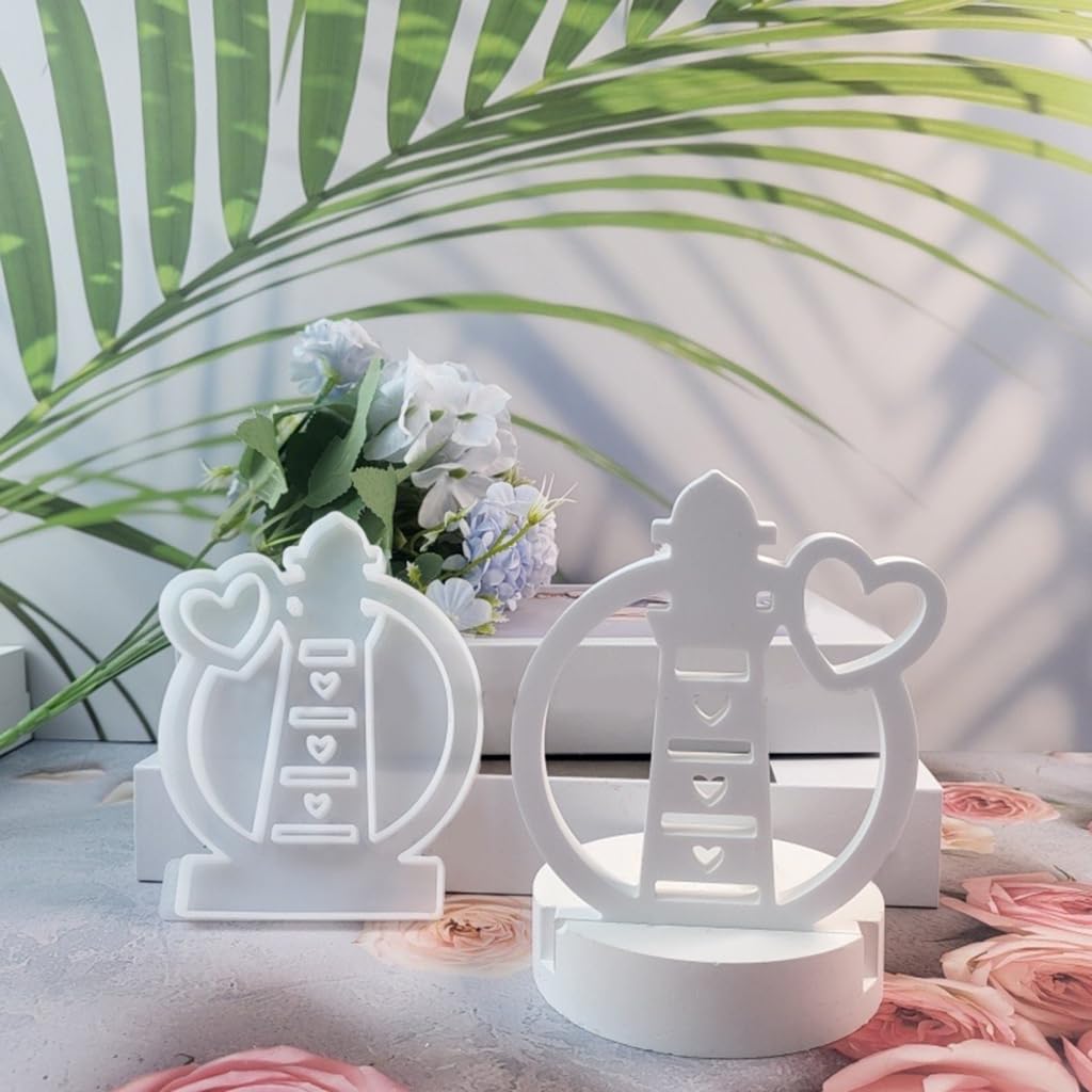 Molde Silicona Faro Con Gaviota - Para Portavelas, Resina, Yeso, Decoración Marítima DIY