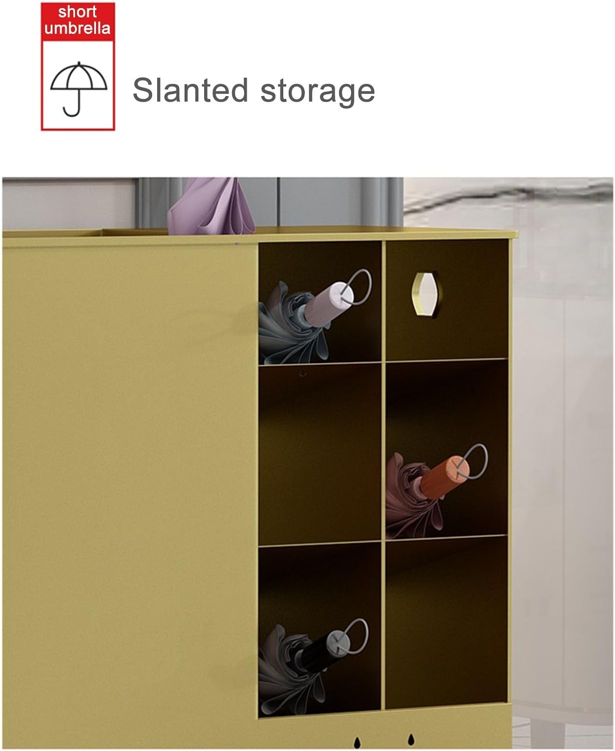 Modern Double Layer Metal Free Standing Umbrella Stand for Entryway Large Capacity Rectangular Design Stylish Home Décor Perfect for nizing Umbrellas