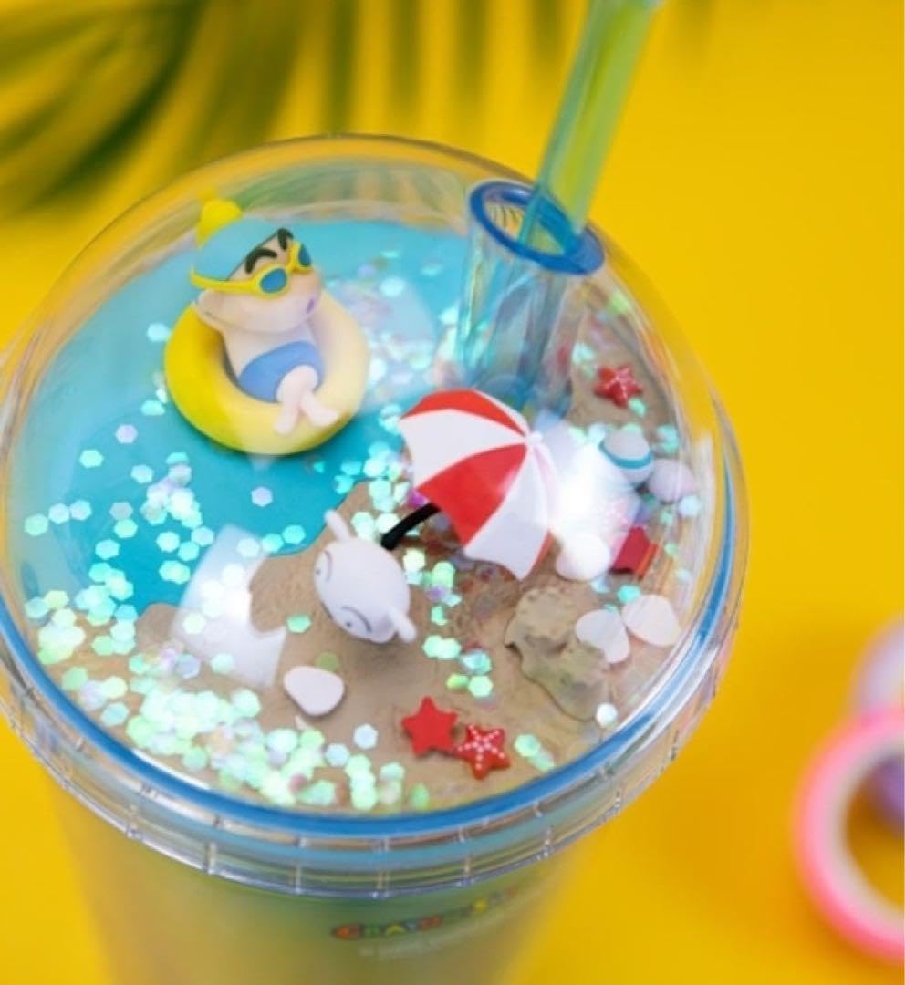 クレヨンしんちゃん 水筒 タンブラー 紫 うさぎ 韓国限定