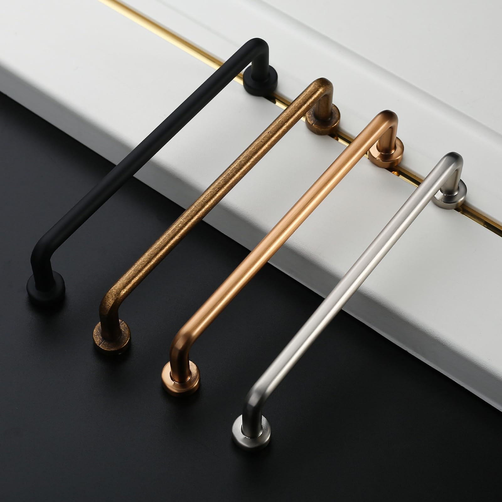 Amerdeco 10 Pièces Rétro Poignee de Meuble Cuisine bronze 128mm Alliage de zinc Poignées Meubles avec Vis, pour Bureaux, Tiroirs, Armoires, Placard UK0052