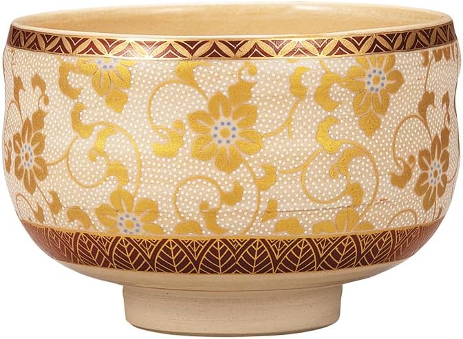 Nakamaru K9-880 Kyutani Ware Matcha Bowl, White Tetsen