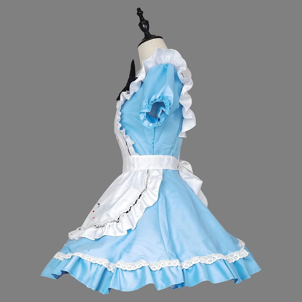 Amazon.co.jp: [SHOLIND] ゴスロリ 青 アリス風 メイド 服セット