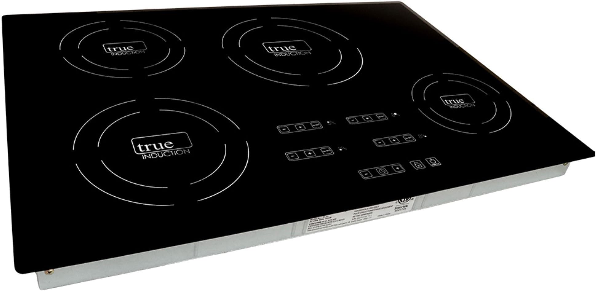 - TI-4B 30 inch Built-In 4 Burner Induction Glass-Ceramic Cooktop, 7400W, UL858 Certified