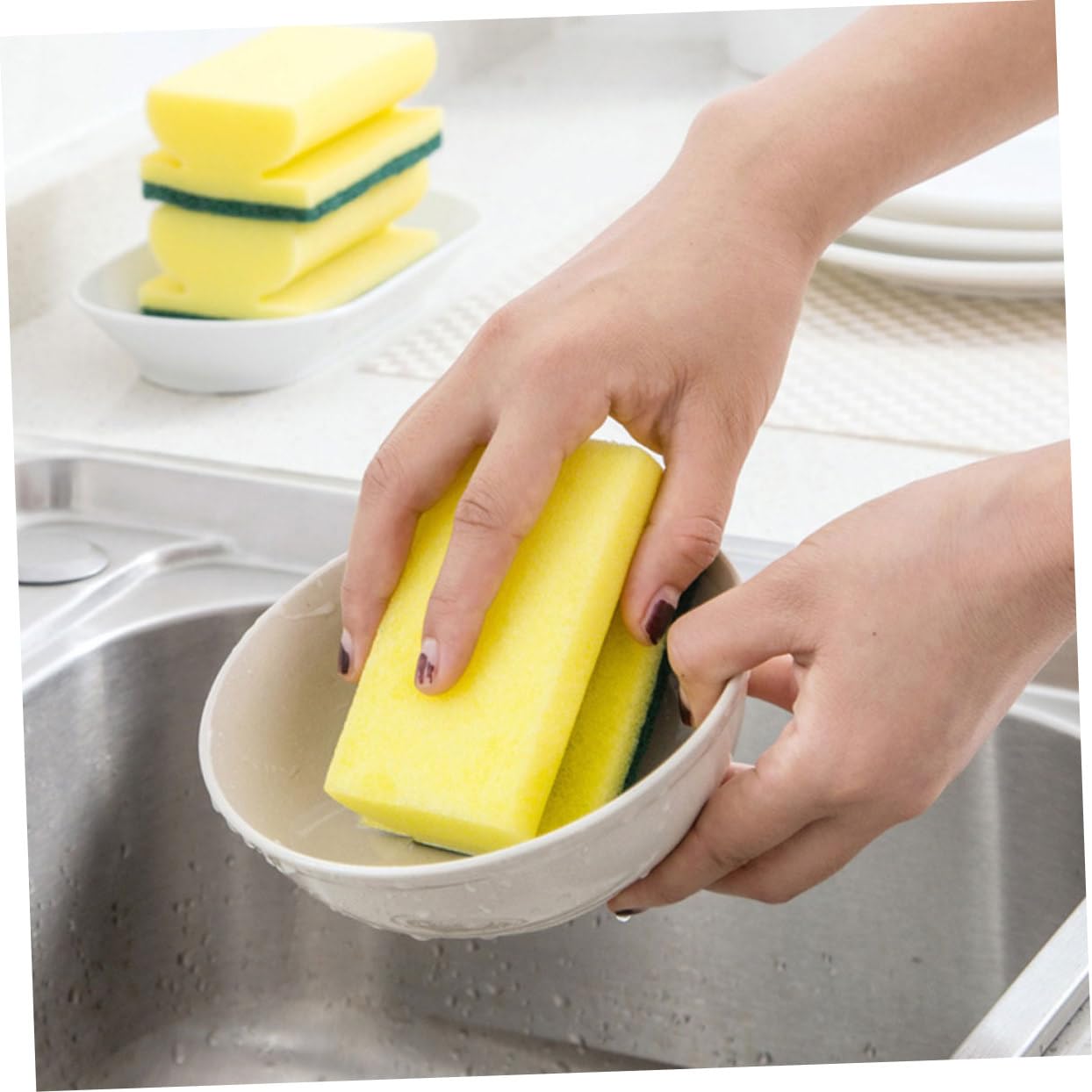 Cabilock 5 Series Limpieza De Esponjas Depurador Pequeño Depuración Limpio Esponja De Plato Fregar Y Esponja De Limpieza Esponjas para Lavar Platos Cocina Lavado con Esponja 10 Piezas X 5